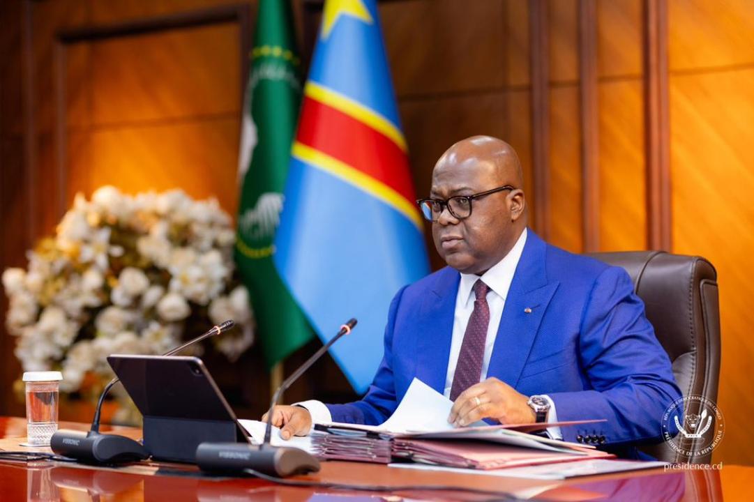 Le chef de l'État Félix Tshisekedi entrain de présider la 86ème réunion du Conseil des ministres de la RDC