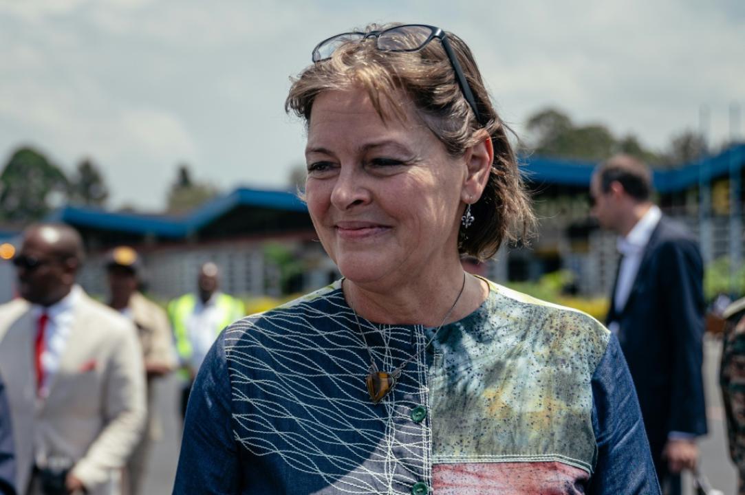 Viviane van de Perre lors de son atterrissage à Goma, le 12 février 2026, en tant que cheffe intérimaire de la MONUSCO