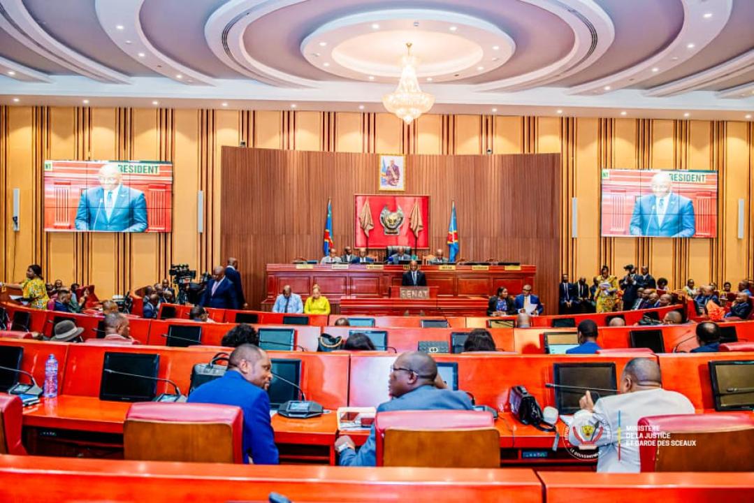 Guillaume NGEFA Ministre d'État en charge de la Justice devant les sénateurs ce lundi 13 avril 2026