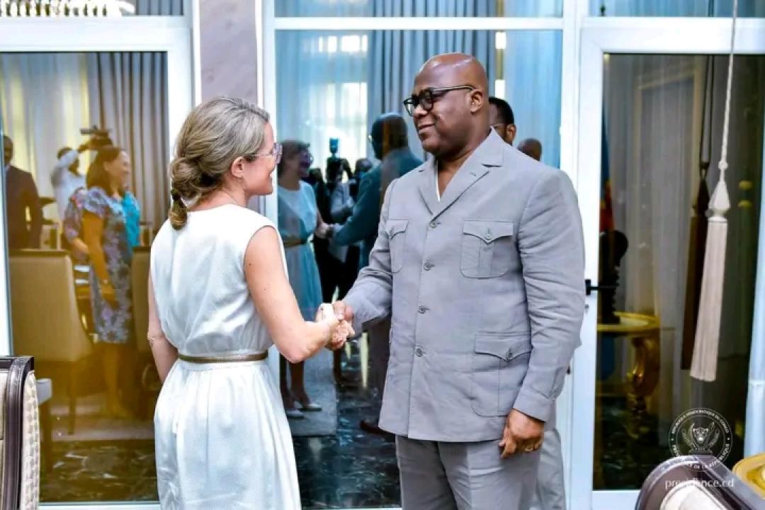 Le Président de la République Félix-Antoine Tshisekedi et la ministre belge Anneleen Van, mardi 14 avril 2026