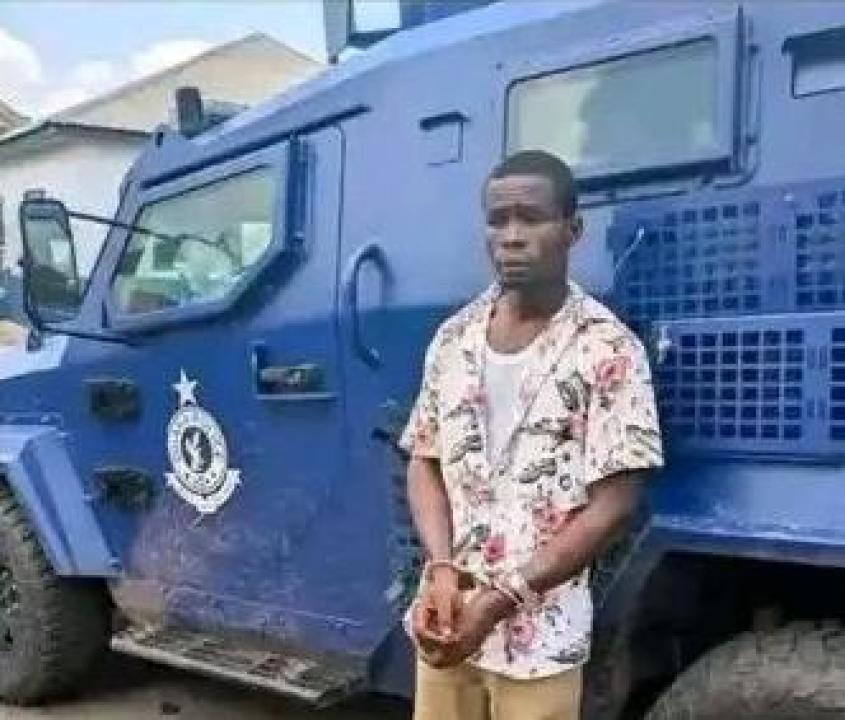 Junior MBALA, présumé voleur du véhicule blindé de la PNC dans la commune de Matete.