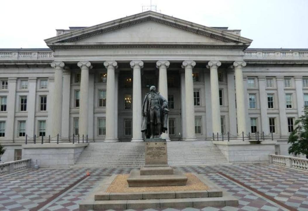 Le bâtiment abritant le département de trésor américains aux États-Unis d'Amérique