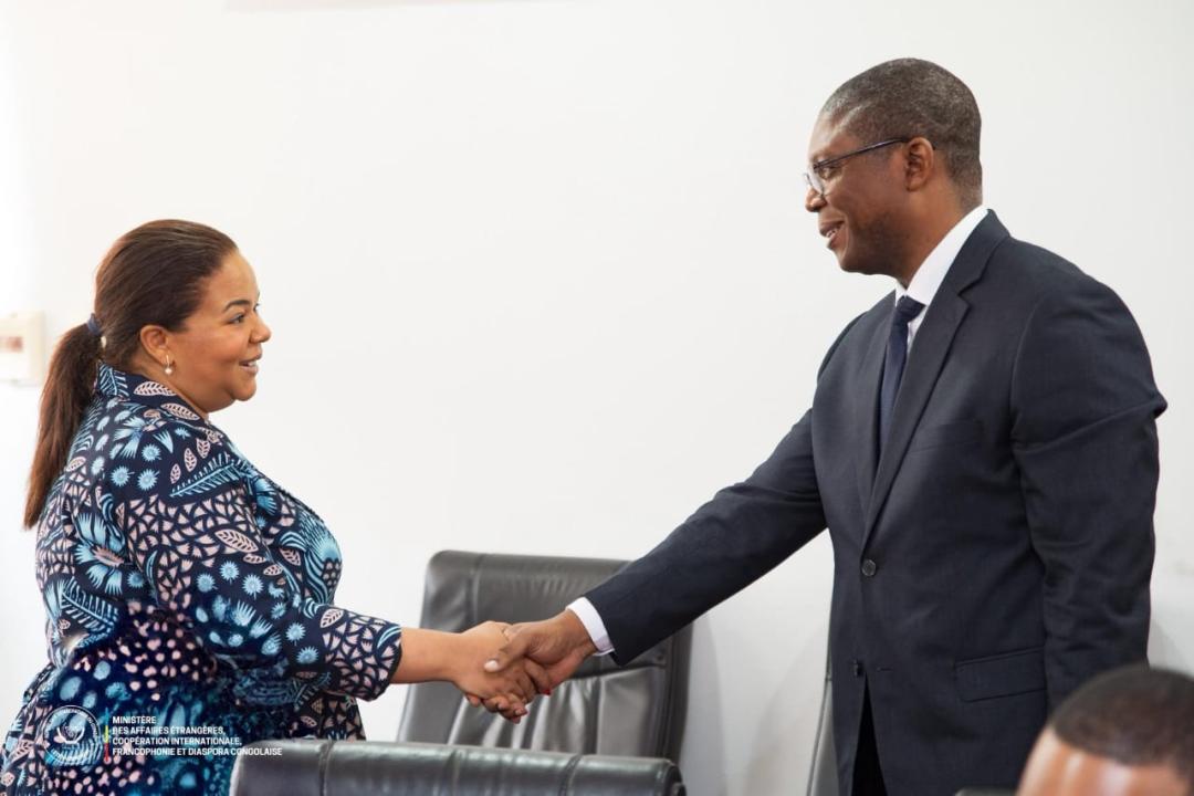 La ministre des Affaires étrangères, Thérèse Kayikwamba Wagner, avec Bob Mabiala, Directeur Général de l’ADPI-RDC [photo d'illustration]