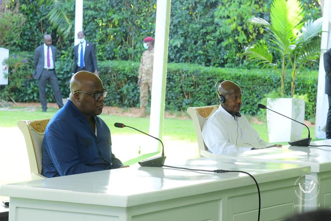 Félix Tshisekedi et son homologue ougandais Yoweri Museveni [photo d'illustration]