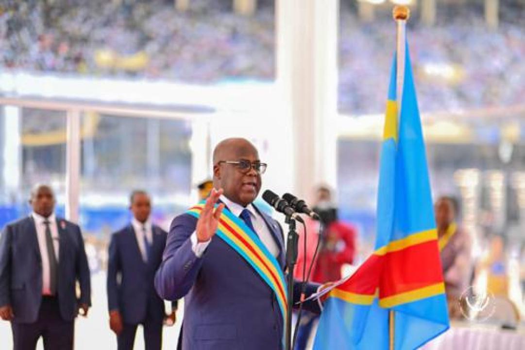 Le Président Félix-Antoine Tshisekedi Tshilombo prêtant serment, le 20 janvier 2024, au Stade des Martyrs [photo d’illustration]