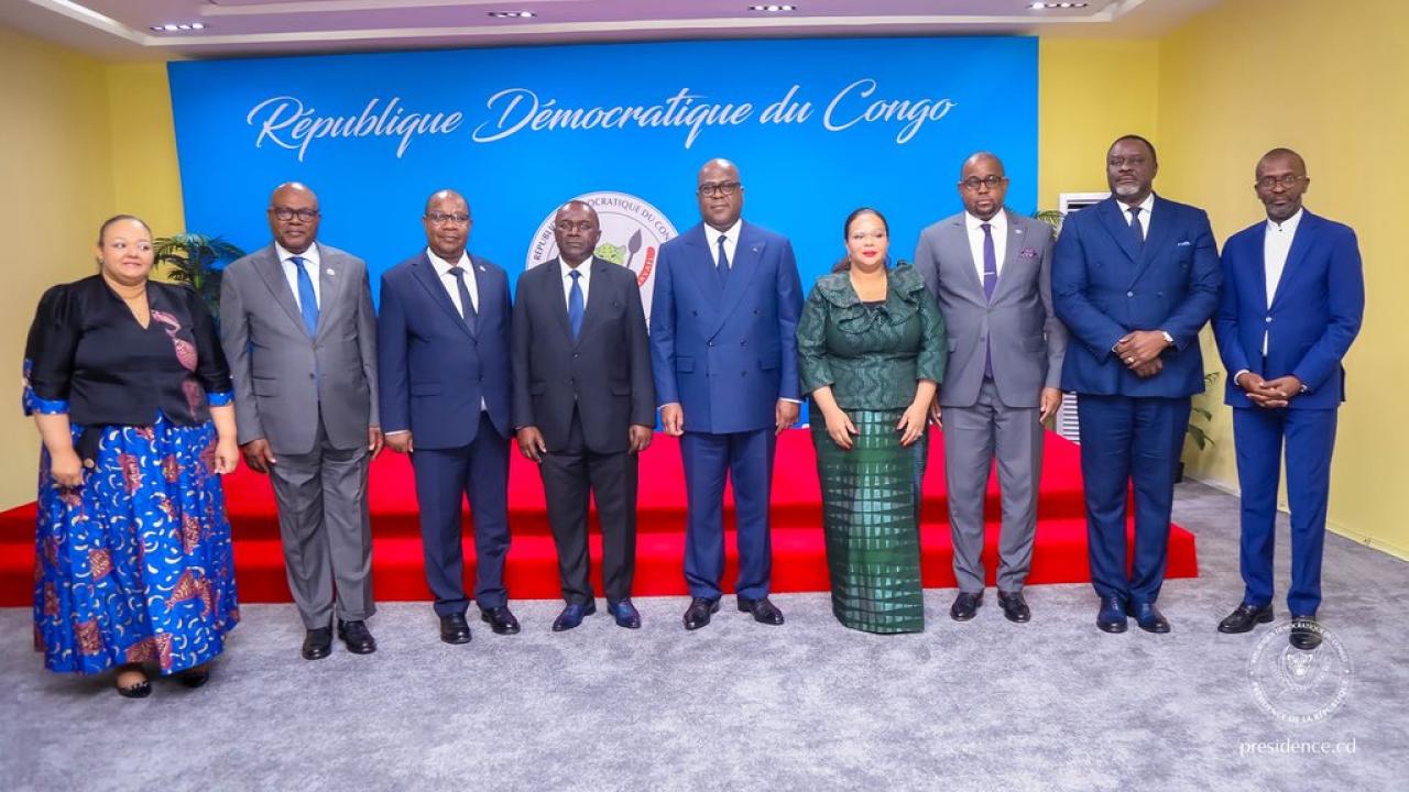 Le chef de l'État Félix Tshisekedi et la nouvelle équipe de la CEEAC, jeudi 07 mai 2026