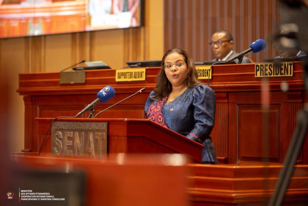 Thérèse Kayikwamba Wagner, ministre d'État en charge des Affaires étrangères devant les sénateurs de la RDC