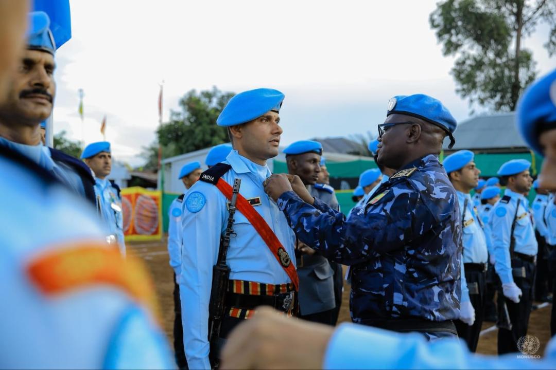 Cérémonie de remise des Médailles de l'ONU aux policiers du contingent indien de la MONUSCO à Beni [photo d'illustration]