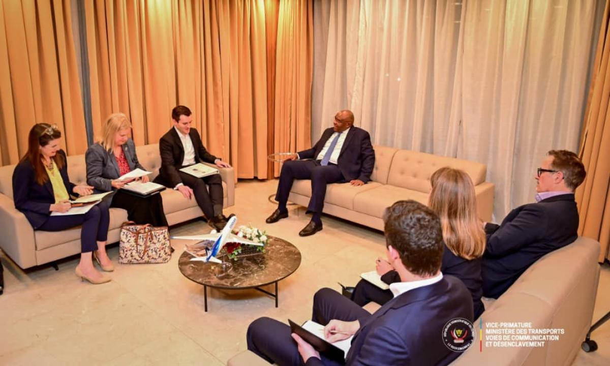 Jean-Pierre Bemba Gombo et la délégation du département d'État américain au Trésor conduite par Jeremy Wiggins