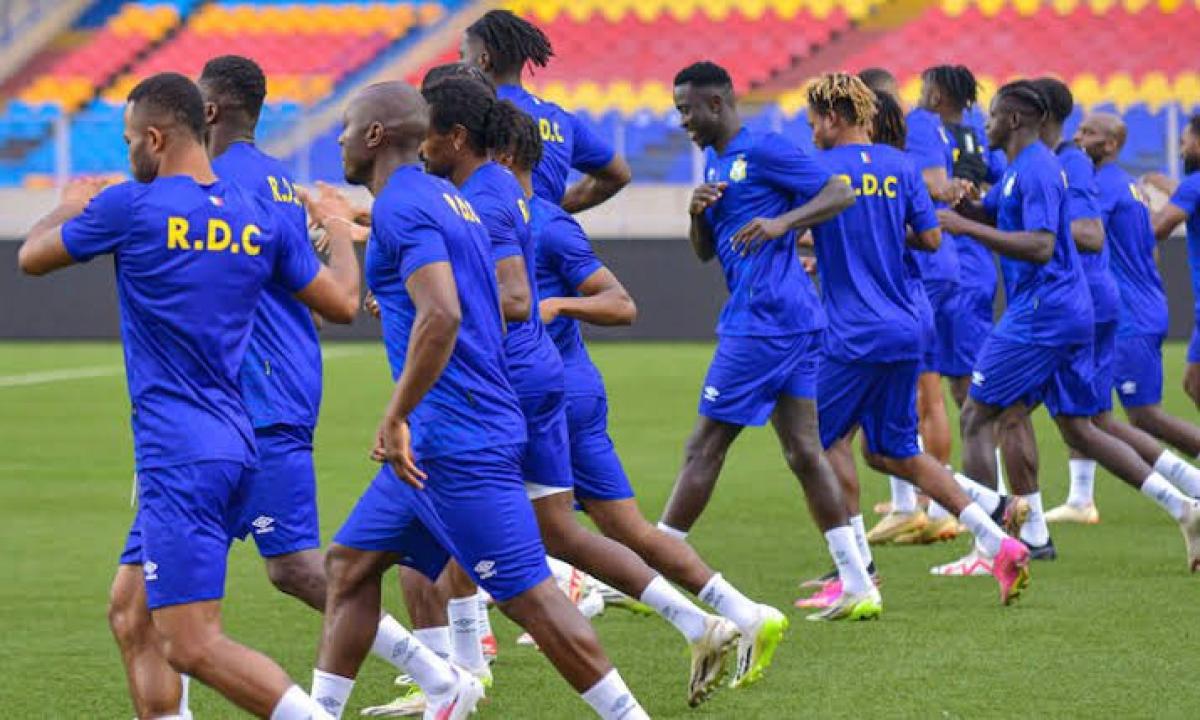 Les Léopards de la RDC lors d'une séance d'entraînement au Stade des Martyrs