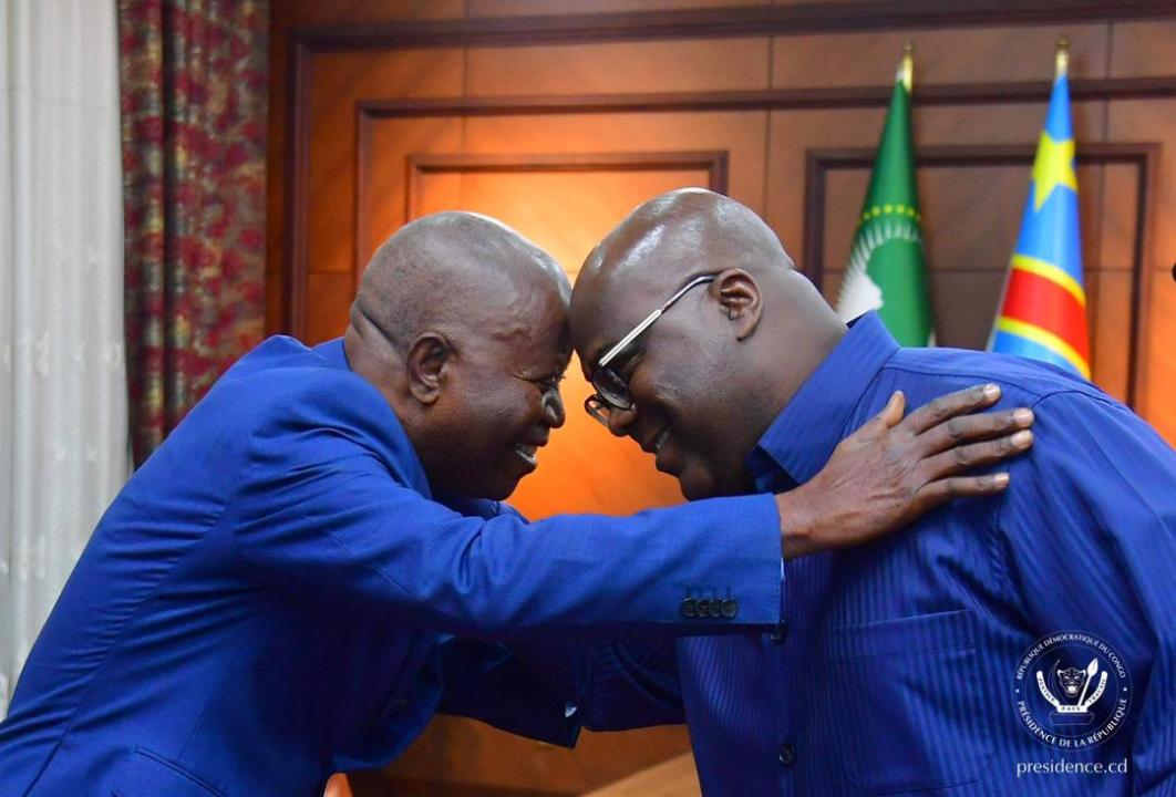 Le chef de l’Etat Félix Tshisekedi et Adolphe Muzito en tête-à-tête