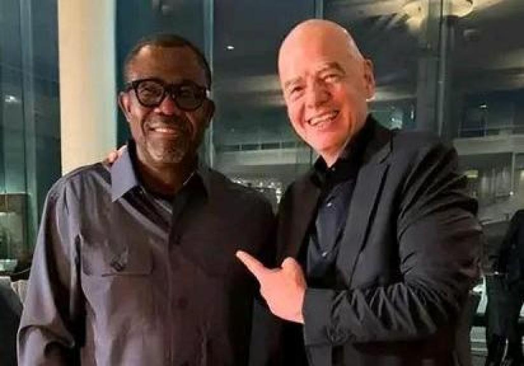 Le président de la FECOFA, Véron Mosengo, et celui de la FIFA Gianni Infatino [Photo d'illustration]
