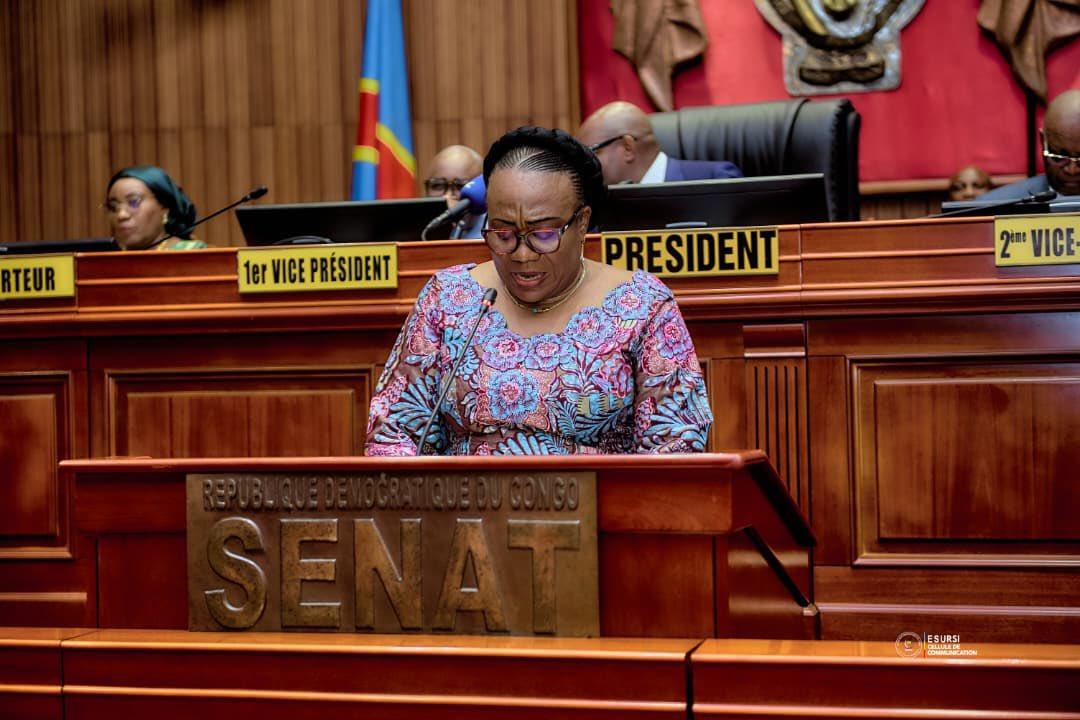 La ministre de l'ESU Marie-Thérèse Sombo devant les sénateurs [photo d'illustration]