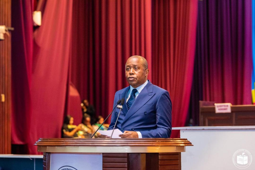 Le Président de la CENI Denis Kadima devant les élus nationaux, mercredi 27 mai 2026
