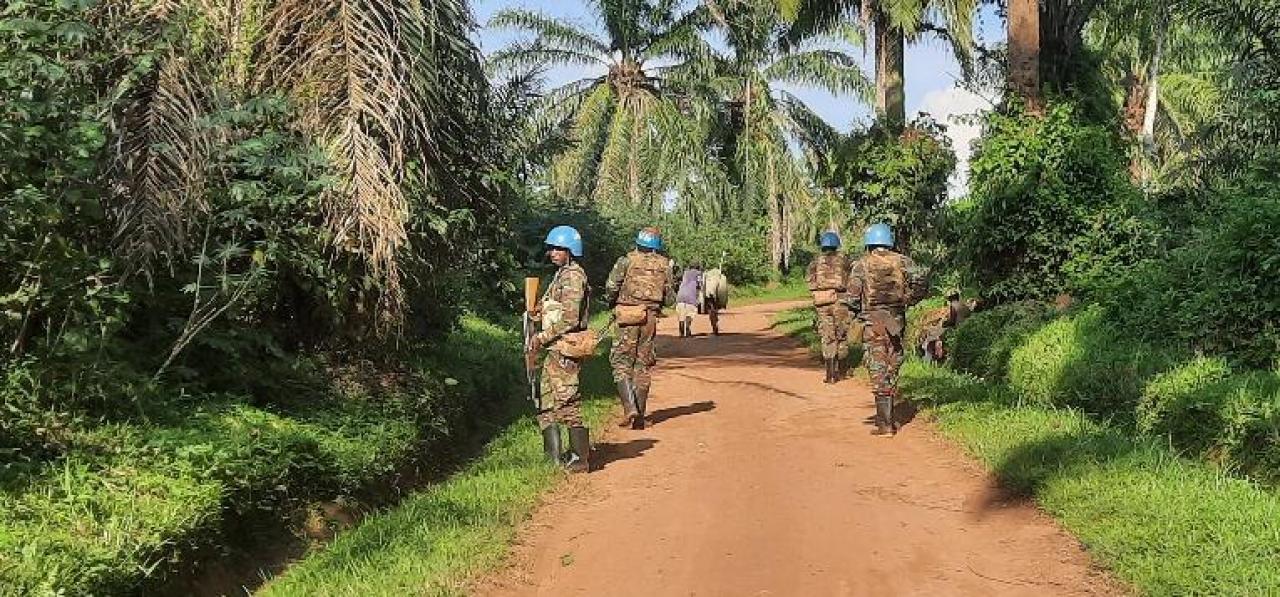 Des casques bleus de la MONUSCO en patrouille dans l’est de la RDC [Photo d’illustration]