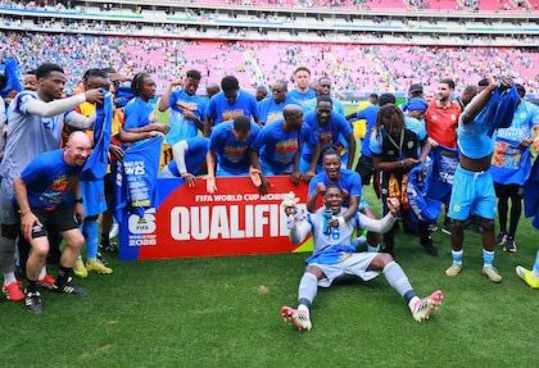 Les joueurs de la RDC célèbrent leur qualification