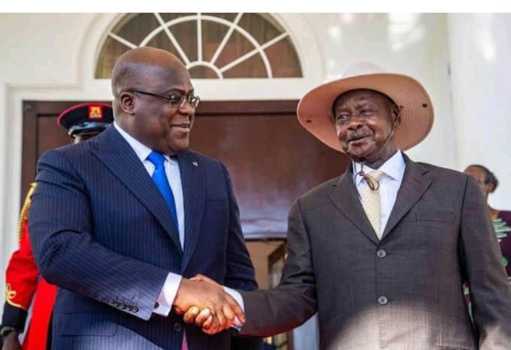 Le Président Félix Tshisekedi et son homologue Ougandais Yoweri Museveni [photo d'illustration]