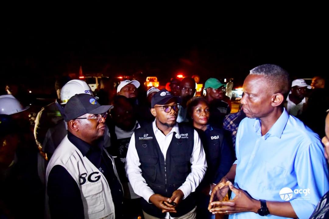 Le ministre John Banza Lunda en visite d'inspection sur la Route nationale n°1 dans le cadre de la Caravane des Infrastructures