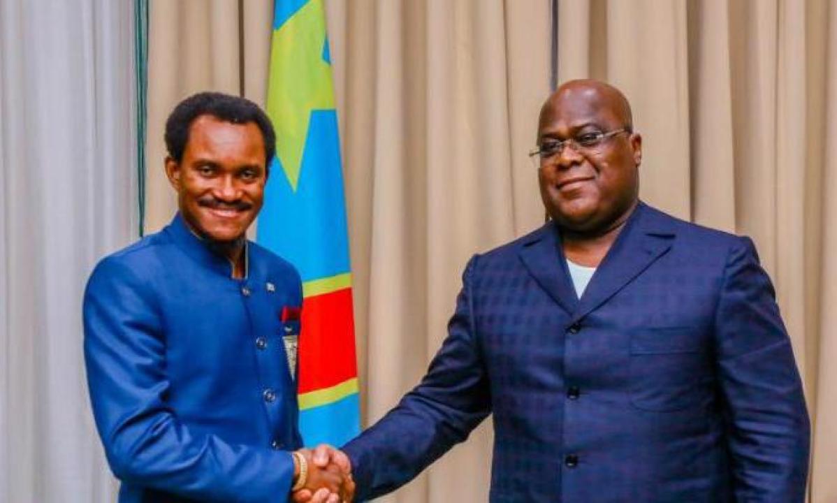 Le Directeur général de l'ARSP Miguel Kashal Katemb, et le Président de la République Félix-Antoine Tshisekedi Tshilombo. [Photo d'illustration]