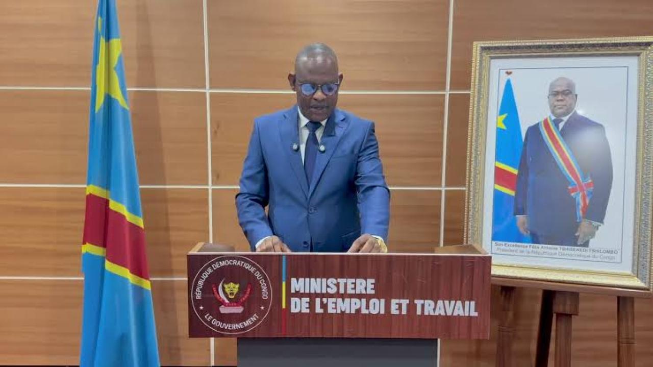 Le ministre de l’Emploi et du Travail, MASSAMBA wa MASSAMBA
