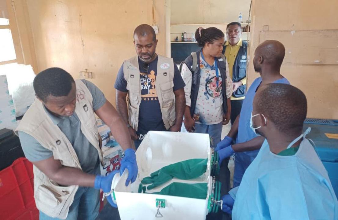 Un laboratoire de diagnostic Ebola installé à Mungwalu, dans le cadre du renforcement des capacités de détection du Virus à fièvre hémorragique Ebola.