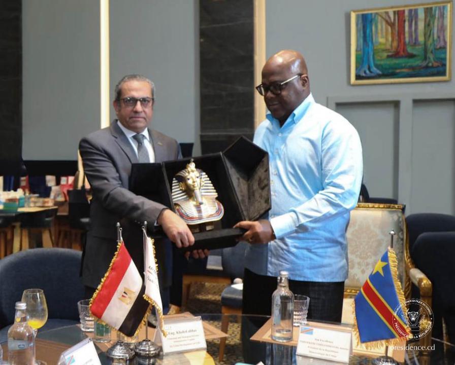 Le président Félix Tshisekedi et son homologue égyptien Abdel Fatah Al sissi, après la ville de la nouvelle capitale égyptienne, jeudi 11 juin 2026