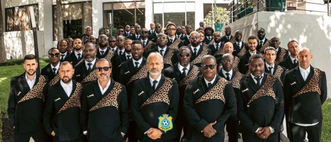 Photo des Léopards après leur arrivée à Houston, aux USA