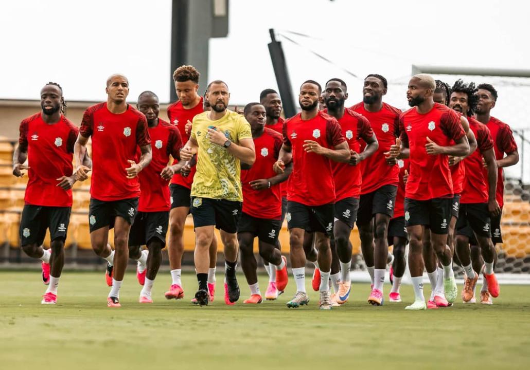 Les Léopards de la RDC lors de leur première séance d'entraînement sur le sol américain à Houston