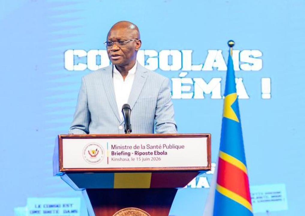 Le ministre de la Santé,  Dr Samuel Roger Kamba lors du briefing de presse du 15 juin 2026