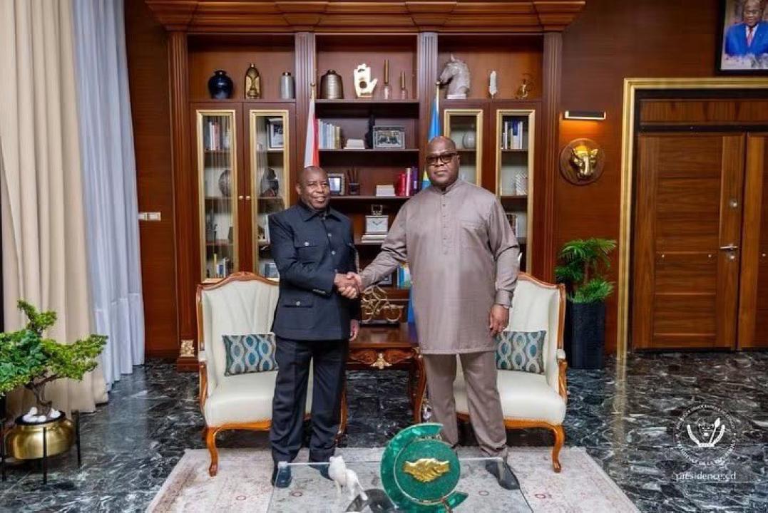 Le président burundais Evariste Ndayishimiye et son homologue congolais Félix-Antoine Tshisekedi Tshilombo, à Kinshasa [ Photo d'illustration]