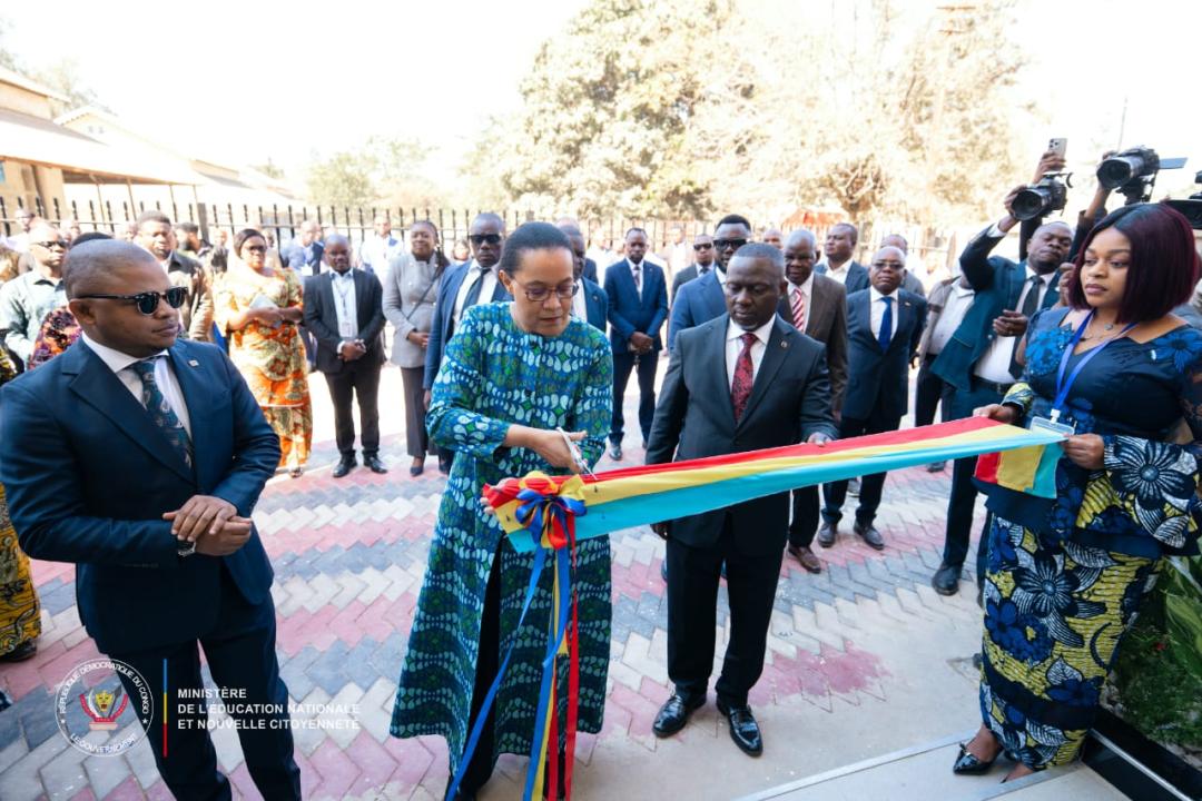 La ministre de l’Éducation nationale Raissa Malu lors de la coupure du ruban du Centre national de correction à Lubumbashi [photo d'illustration]