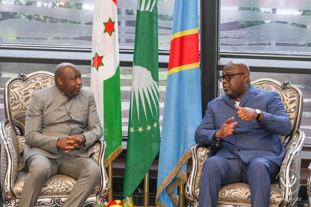 Le Président Félix Tshisekedi et son homologue burundais Évariste Ndayishimiye [photo d'illustration]