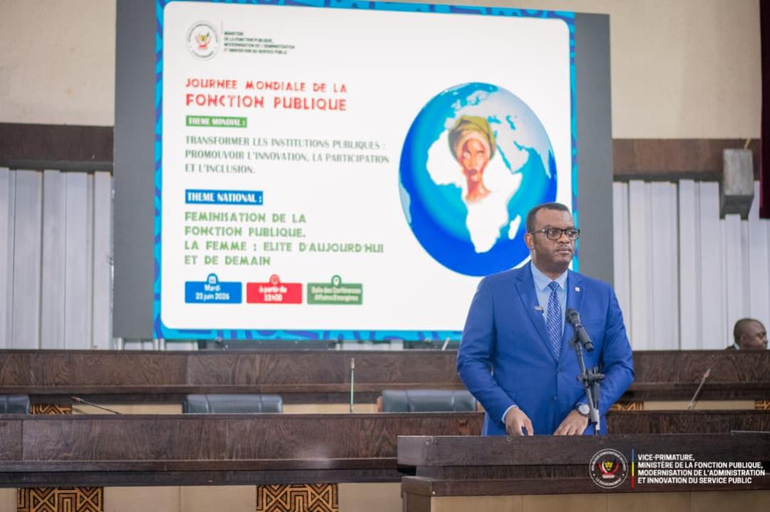 Le VPM Jean-Pierre Lihau Ebua, en marge de la Journée mondiale de la Fonction publique [photo d'illustration]