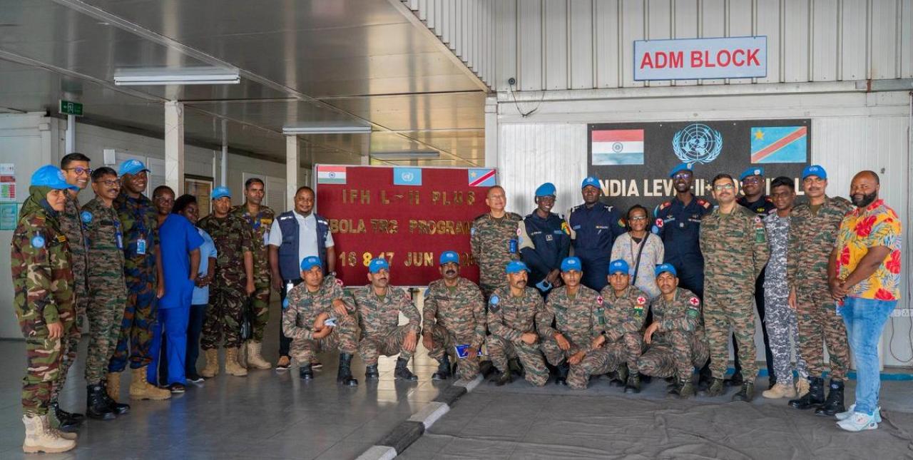 20 professionnels de santé de la MONUSCO et des contingents militaires formés sur la prévention des infections, l’utilisation des équipements de protection et la désinfection contre Ebola
