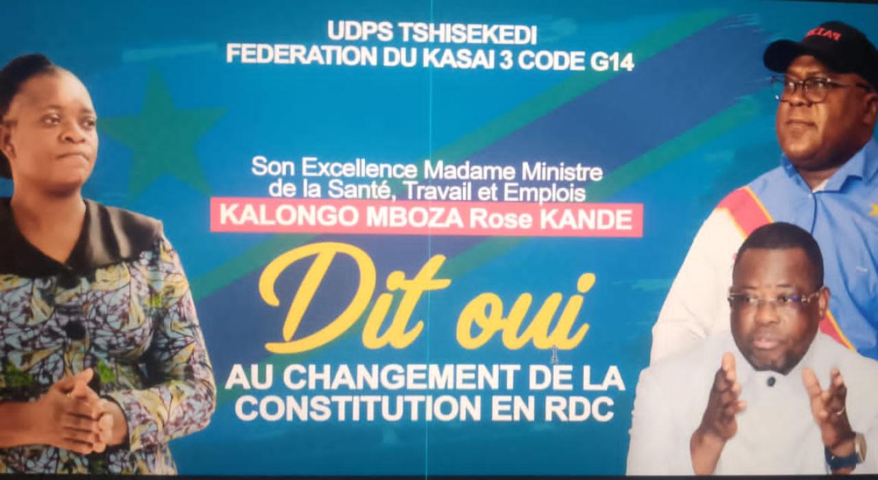 L’affiche de Rose Kalongo Mbonza ministre provinciale de santé, travail et emploi