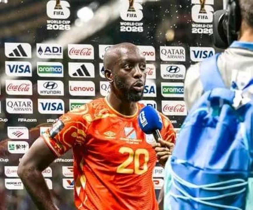 Yoane Wissa après la victoire de la RDC face à l'Ouzbékistan.