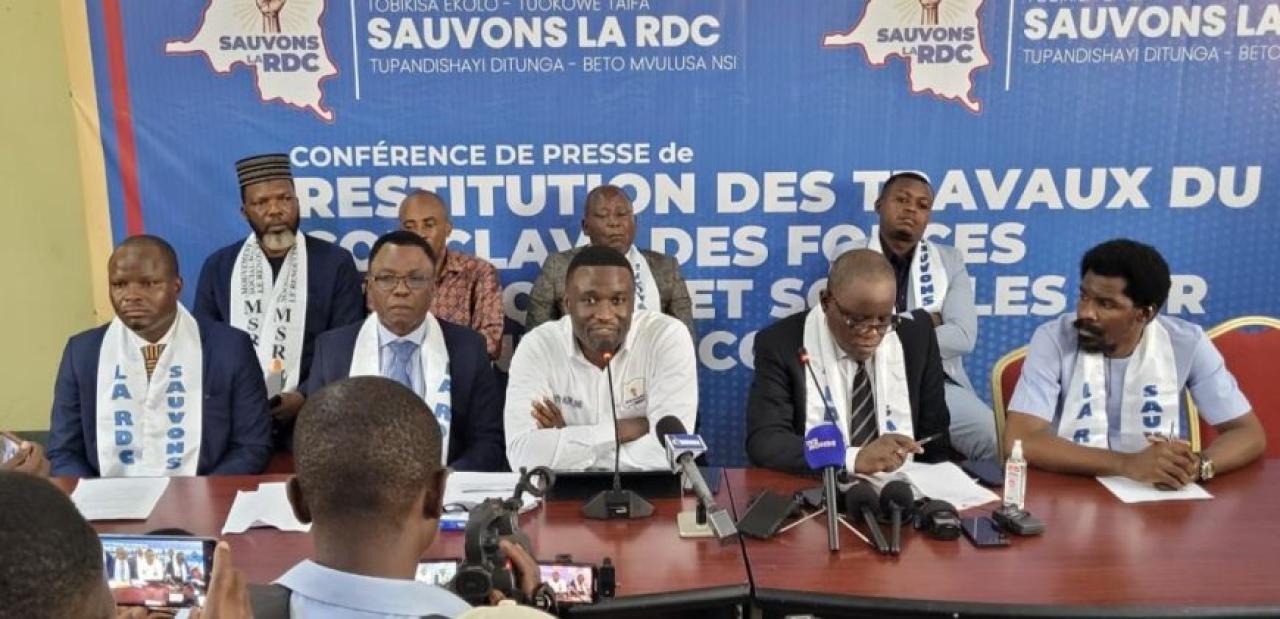 Des leaders de « Sauvons la RDC » lors du lancement du mouvement à Kinshasa [photo d’illustration]