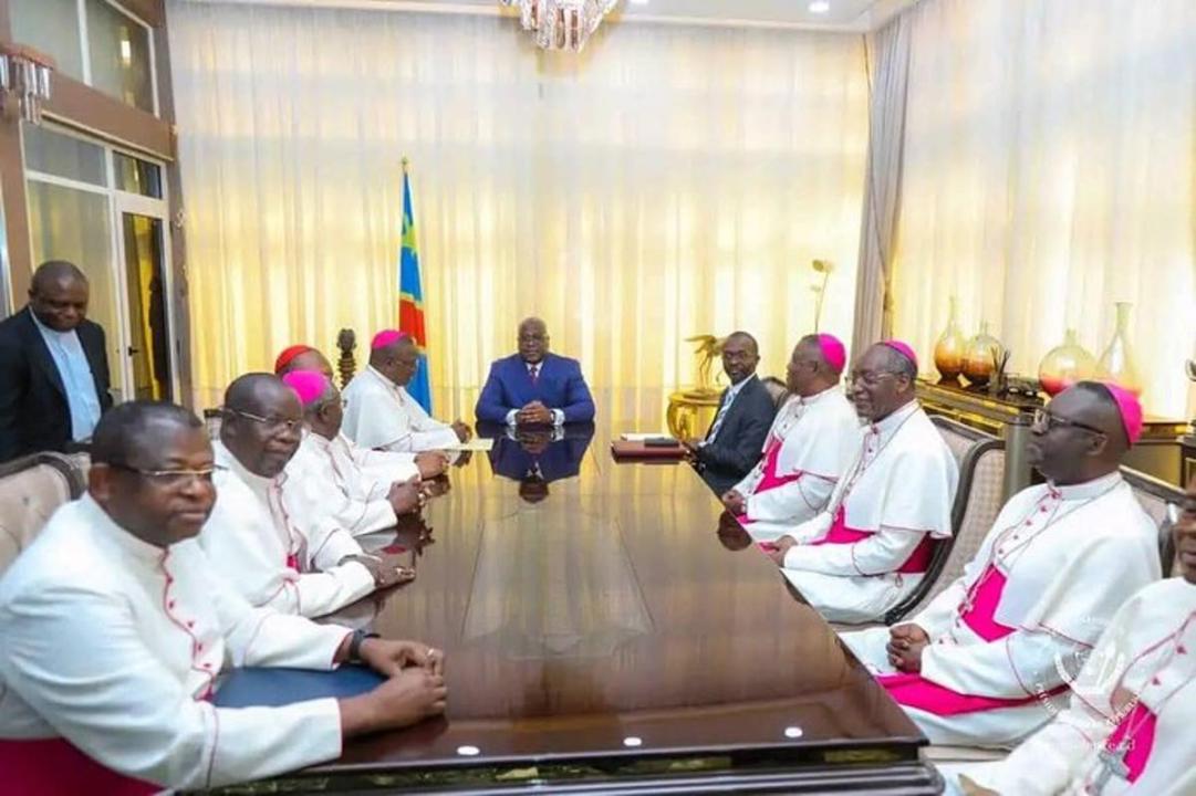 Les évêques membres de la CENCO lors d’un échange avec le Président Félix-Antoine Tshisekedi
