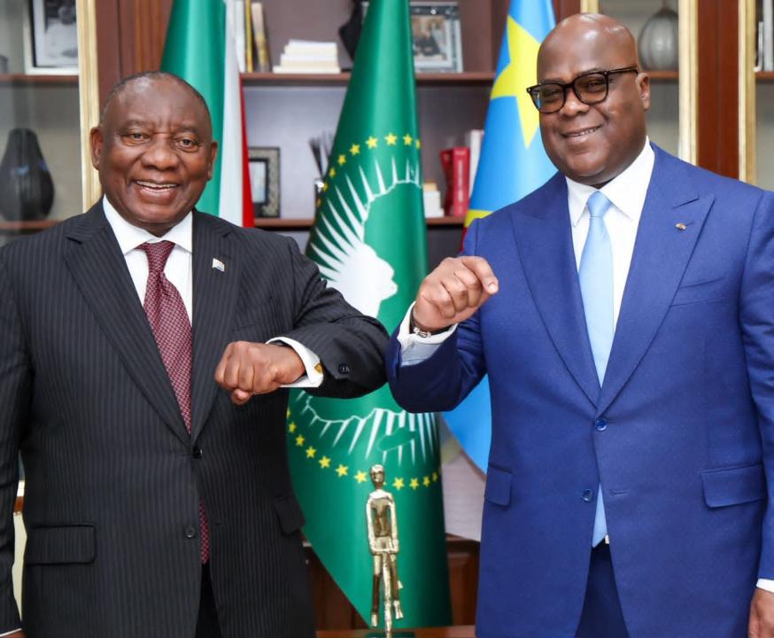 Le Président sud-africain Cyril Ramaphosa et son homologue congolais Félix-Antoine Tshisekedi