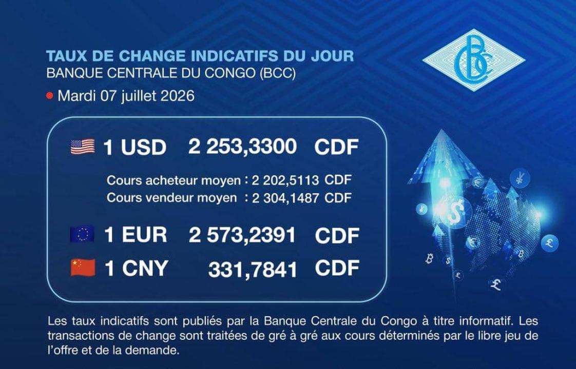 [tableau d'illustration de taux de change indicatifs du jour ]