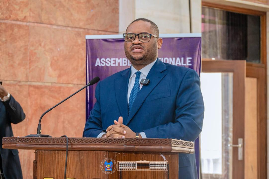 Le ministre des Finances Doudou Fwamba lors du déjeuner de travail consacré à l'évaluation du programme RDC - FMI, vendredi 09 juillet 2026