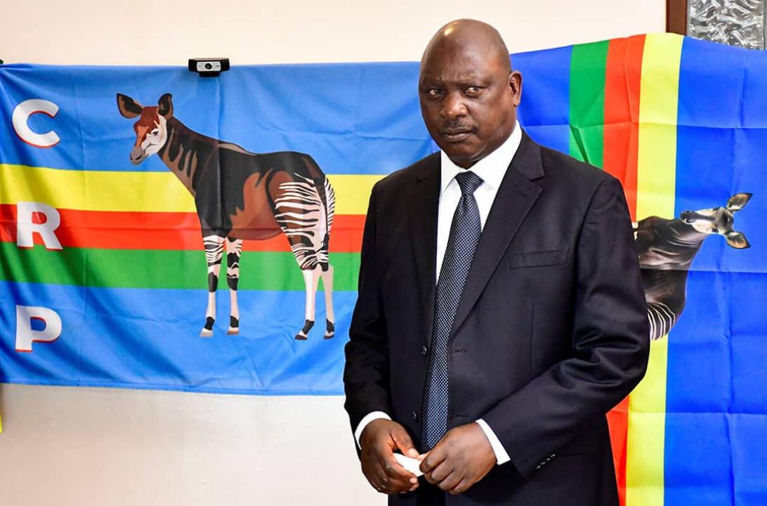 Thomas Lubanga, chef de la CRP, lors d’une conférence de presse, à Kampala [photo d'illustration]