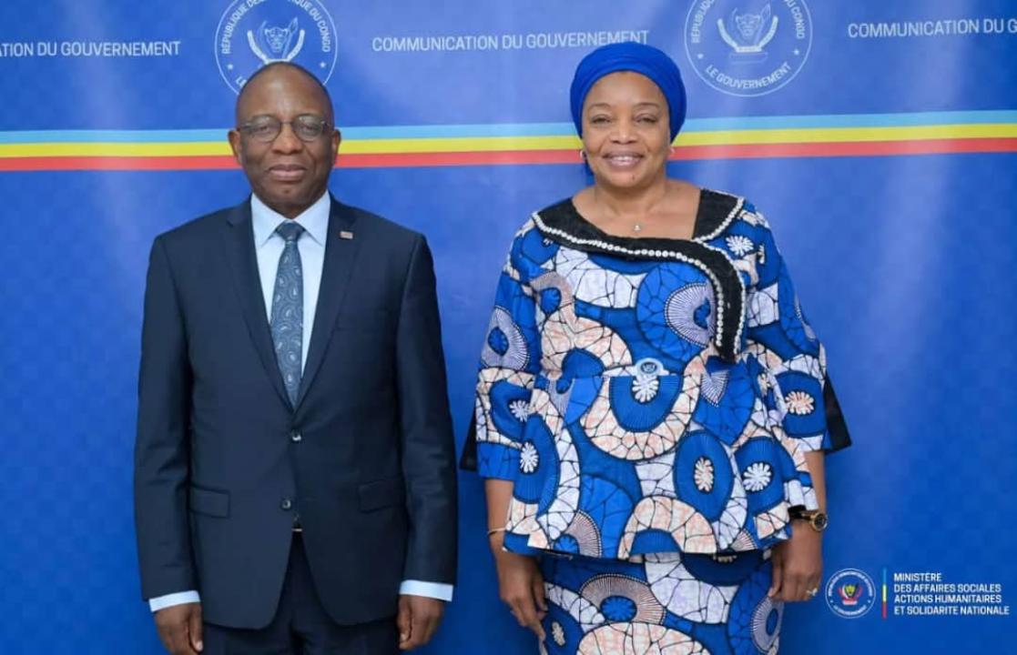 Guillaume Ngefa,  ministre de la Justice et Ève Bazaïba ministre des Affaires sociales, en RDC