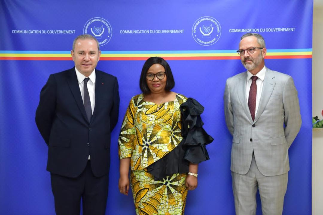 Le DG de l'AFD, Christophe Lecourtier, la ministre de l’Environnement, Marie Nyange et l'ambassadeur de France en RDC Rémi Maréchaux [photo d'illustration]