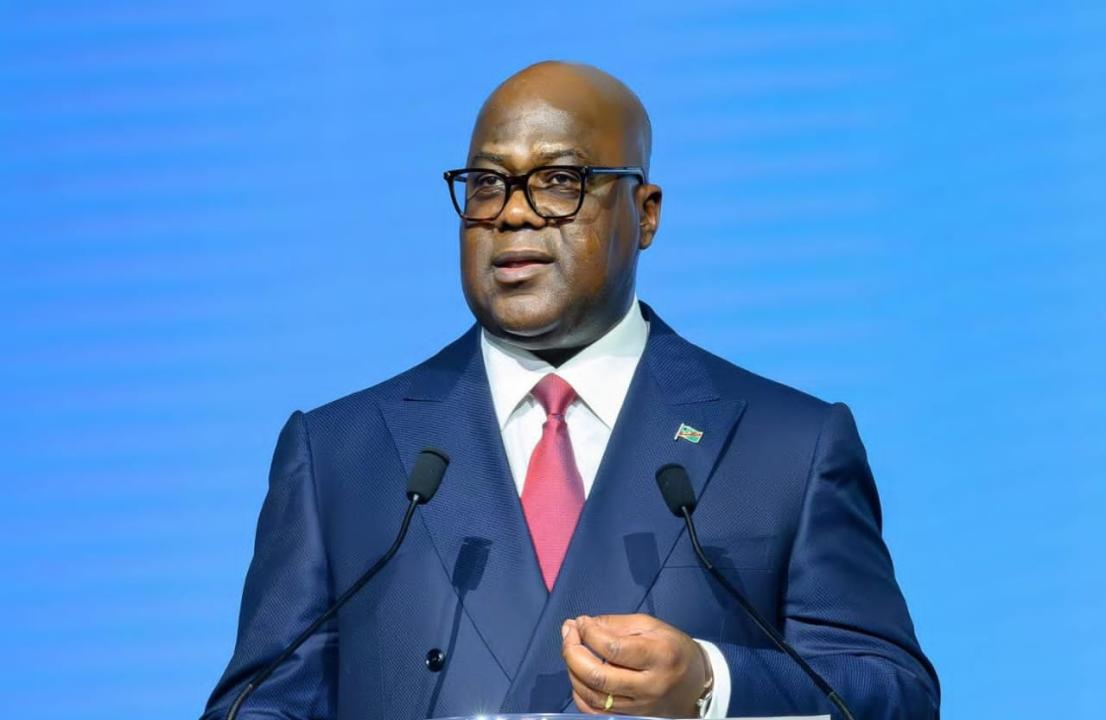 Le chef de l'État Félix Tshisekedi lors de son allocution à la cérémonie d'ouverture du Forum africain de l'eau, ce mercredi 15 juillet 2026