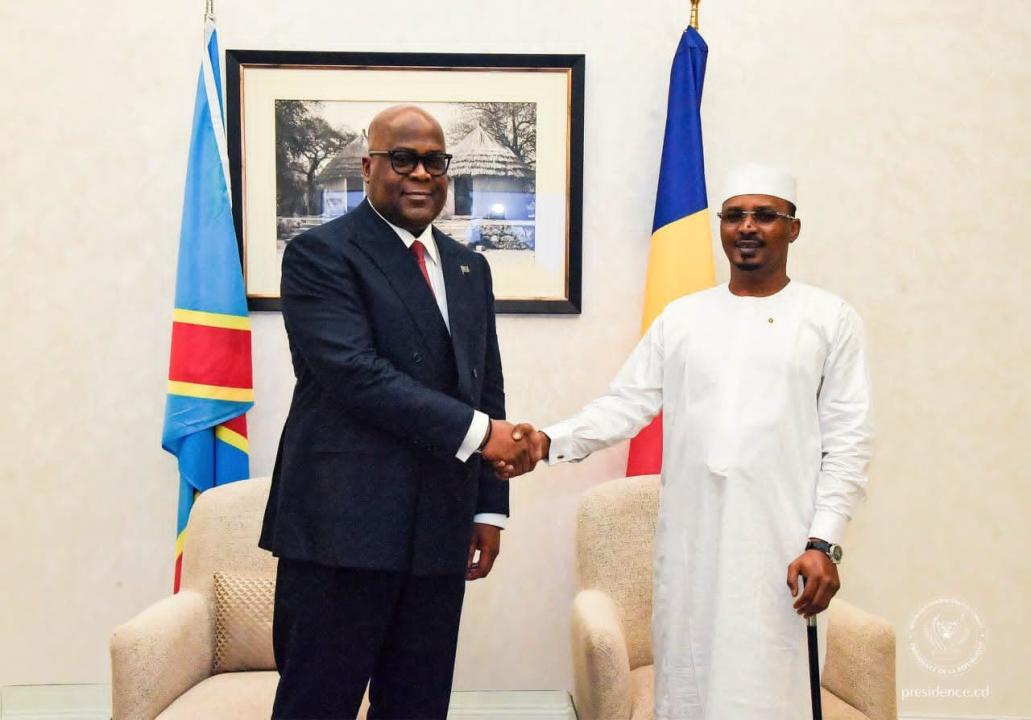 Le Président Félix Tshisekedi et son homologue tchadien Idriss Déby, mercredi 15 juillet 2026