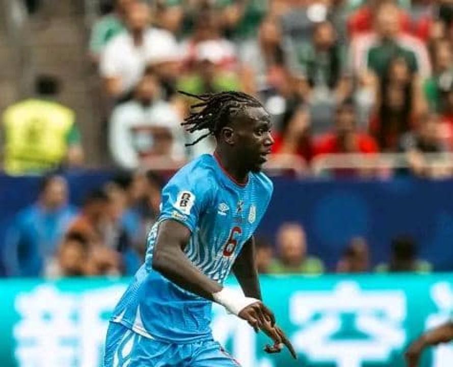 Ngal'ayel Mukau lors du RDC-Portugal au Mondial 2026.