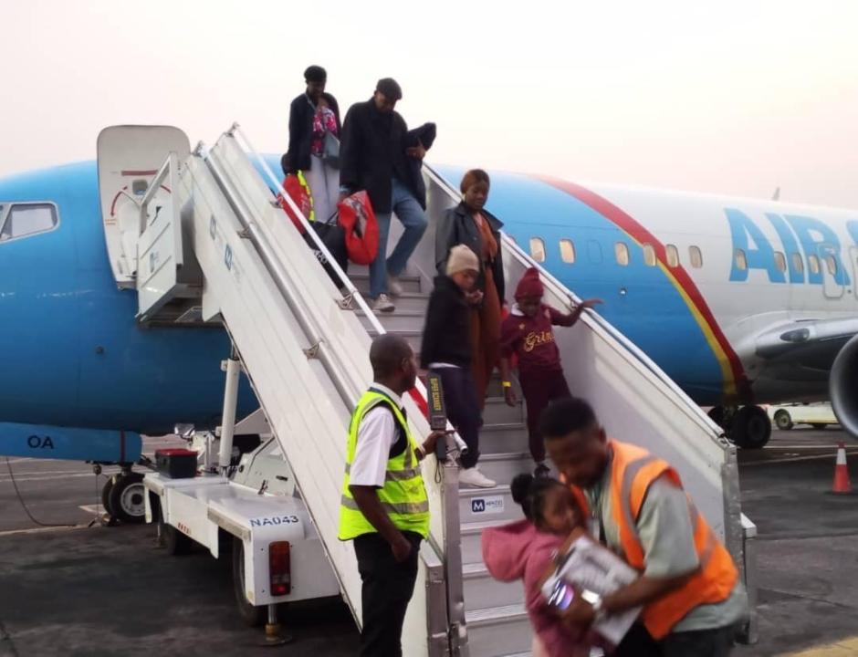 L’arrivée des ressortissants congolais à l'aéroport international de N'djili, en provenance de l’Afrique du Sud [photo d'illustration]