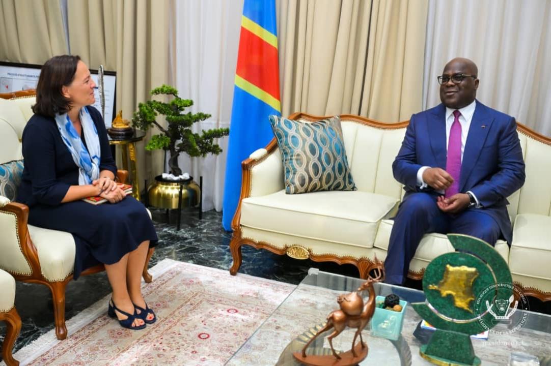 Roxane de Bilderling, ambassadrice de Belgique en RDC, reçue par le président Félix Tshisekedi, en novembre 2024 [photo d'illustration]