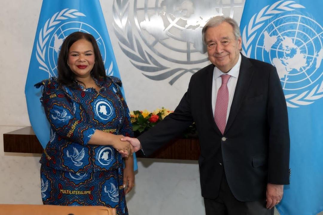 La ministre des Affaires étrangères, Thérèse Kayikwamba Wagner, et le Secrétaire général de l'ONU, António Guterres [photo d'illustration]